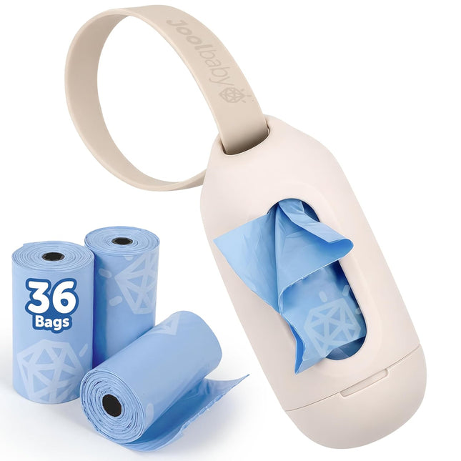 Disposable Diaper Bag Dispenser in Oatmeal with 3 Lavender-Scented Refill Rolls