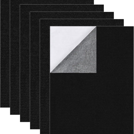 6PCS Large Self Adhesive Felt Sheet, 13.4"x10.8", 2mm Thick Stiff Black Felt Fabric Sheets