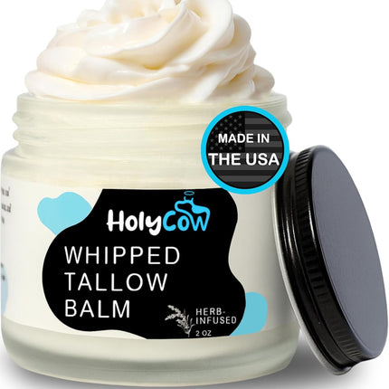 100% Grass Fed Beef Tallow Whipped Face Balm with Organic Jojoba Oil