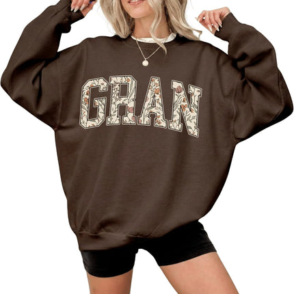Women's Mama Grandma Auntie Floral Varsity Sweatshirt