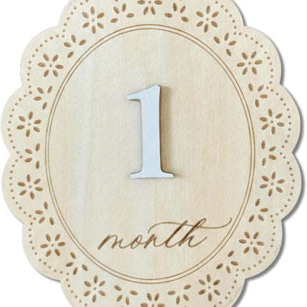 Baby Girl Monthly Milestone Signs 1-12, Double-Sided Newborn Photo Props