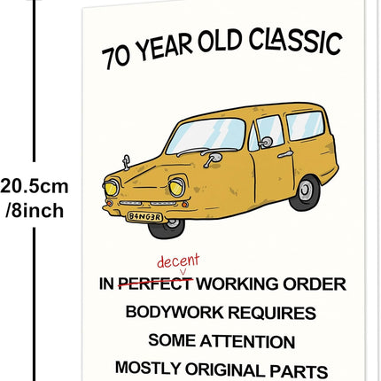 Funny 70th Birthday Card for Women and Men