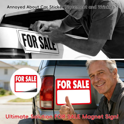 2-Pack Magnetic For Sale Vehicle Signs with Dry Erase Surface
