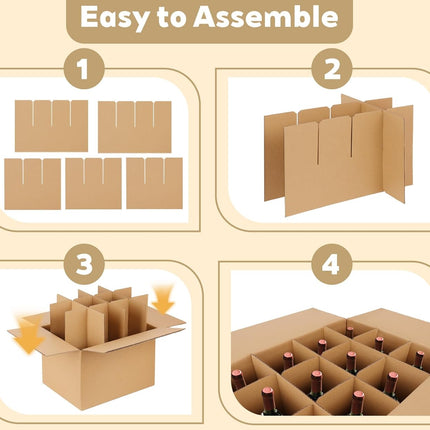 4 Sets Corrugated Glass Dividers for 16x12x12 Moving Boxes