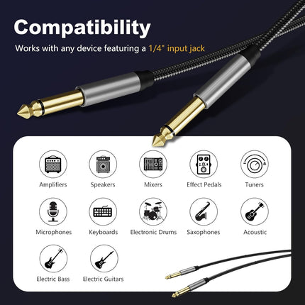 6.35 to 6.35 Nylon Braided Cables