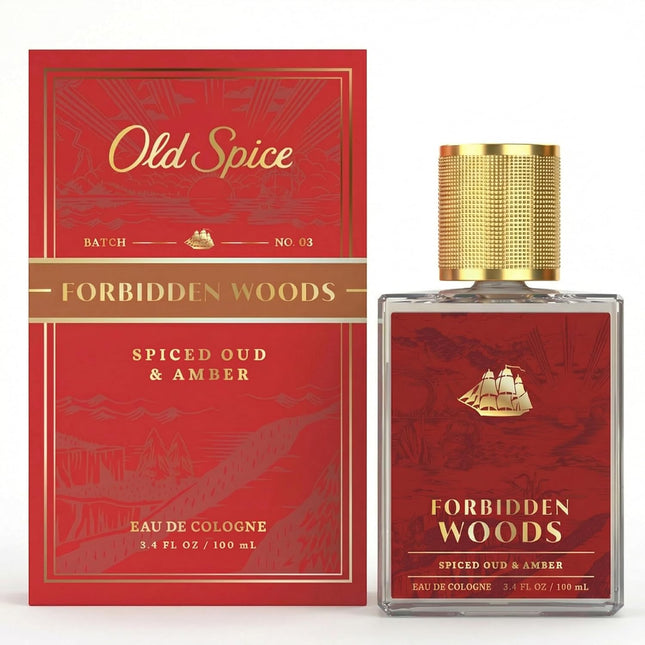 Forbidden Woods Spiced Oud + Amber Eau de Cologne for Men, 3.4 fl oz