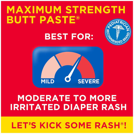 Max Strength Diaper Rash Cream with 40% Zinc Oxide, 4 oz Tube