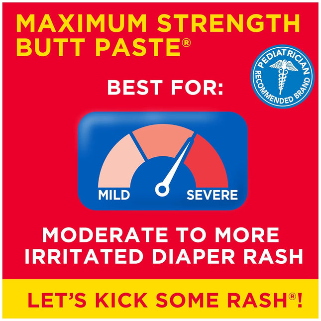 Max Strength Diaper Rash Cream with 40% Zinc Oxide, 4 oz Tube