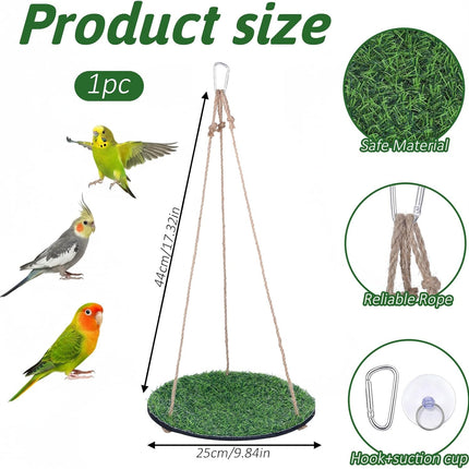 TerraBound TierraRumbo Large Bird Foraging Mat Toys, Bird Grass Hammock Swing Mat for Parrot — Outdoor & Adventure