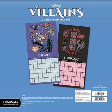 2027 Villains Wall Calendar