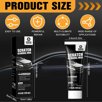 2-Pack Car Scratch Remover Wax with Sponge and Cloth, 4 fl oz Each