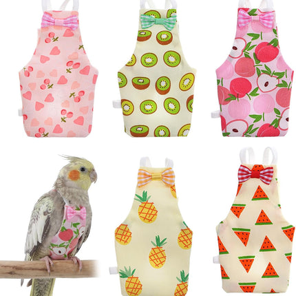 5-Pack Reusable Bird Diapers with Waterproof Inner Flight Suit