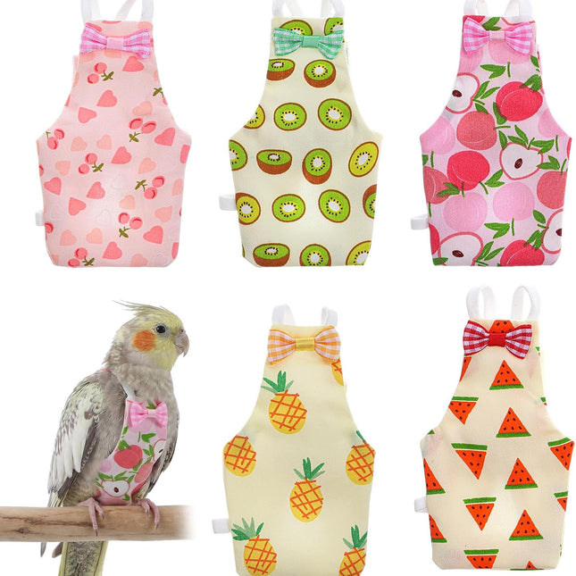 5-Pack Reusable Bird Diapers with Waterproof Inner Flight Suit