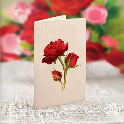 Freshcut Paper Pop Up Cards, Blooming Roses — Home & Lifestyle