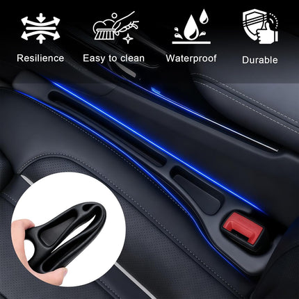 2-Piece Black Car Seat Gap Filler Organizer