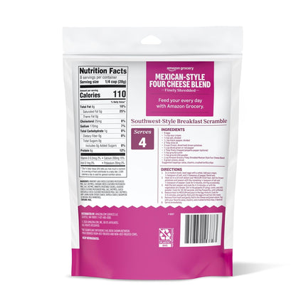 Mexican-Style Four Cheese Blend, Finely Shredded, 8 Oz