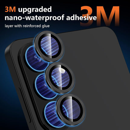 S26 Camera Lens Protector Set - Black Metal Ring Tempered Glass