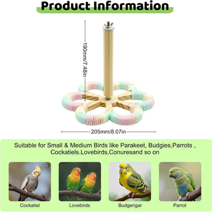 Parakeet Toy and Bird Perch with Rotating Stand