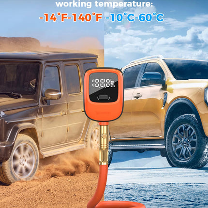 Digital Tire Pressure Gauge 0-250 PSI with Rubber Hose
