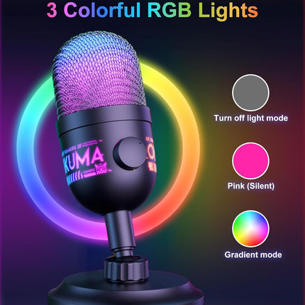 NexWave OndaNex USB Gaming Microphone, RGB Condenser Mic for PC PS4 PS5 Mac — Smart Tech