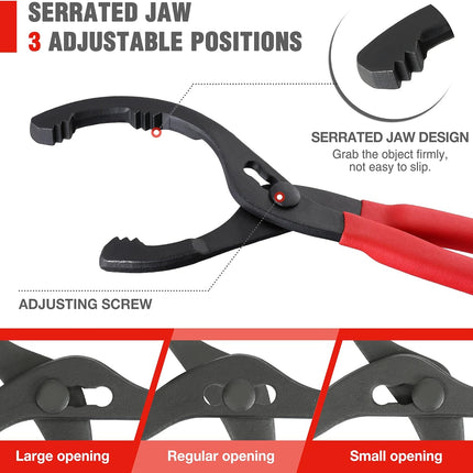 12-Inch Adjustable Oil Filter Pliers