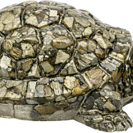 Natural Pyrite Tortoise Turtle Figurine for Feng Shui Wealth & Good Luck