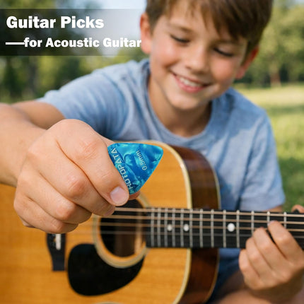 15 Pack Guitar Picks with Organizer Storage Box