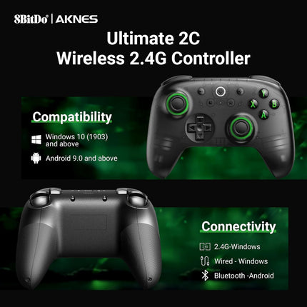Ultimate 2C Wireless 2.4G Controller for Windows PC and Android, Transparent Black