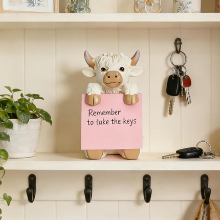 Highland Cow Pop-Up Sticky Note Dispenser with 100 Sheets