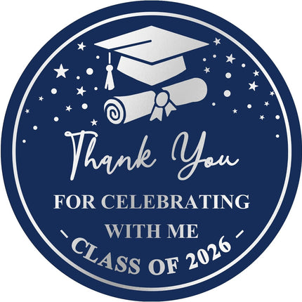 Graduation Stickers 2026 Thank You Class of 2026 Stickers, 60PCS 2 Inch Round Envelope Seals