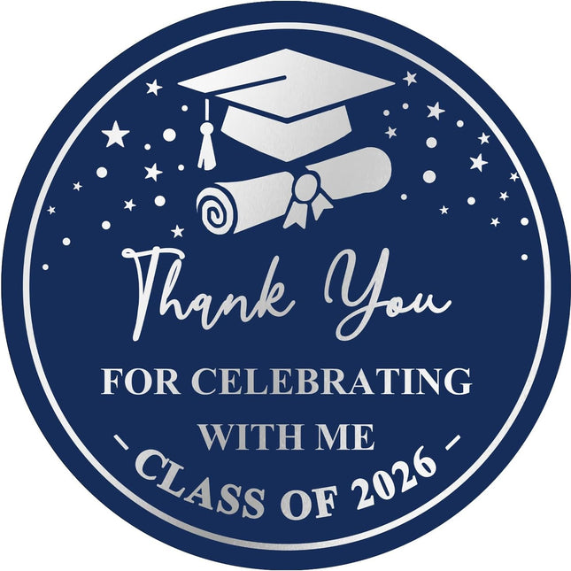 Graduation Stickers 2026 Thank You Class of 2026 Stickers, 60PCS 2 Inch Round Envelope Seals