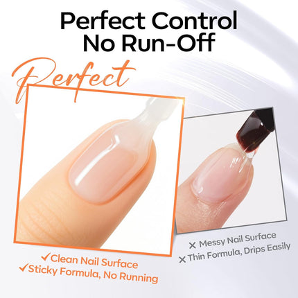 Clear Gel Base and No Wipe Glossy Top Coat Set, 15 ML