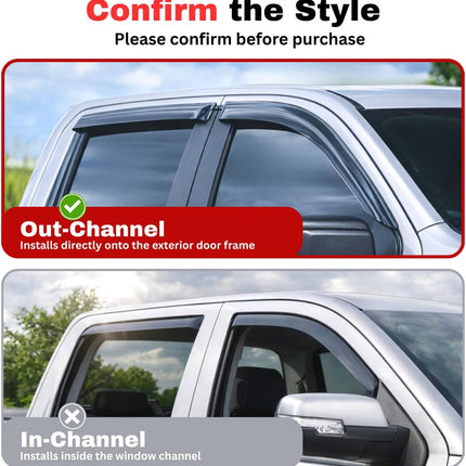 Rain Guards for 2020-2026 Soul, Out-Channel Window Visors, 4-Piece Set