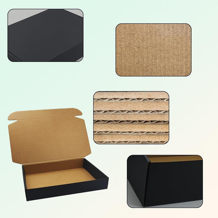 12x9x2 Black Shipping Boxes Set of 24