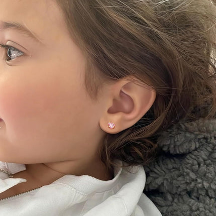 Gold-Tone Hypoallergenic Screw Back Stud Earrings Set for Toddlers, Kids, and Women