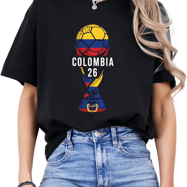 Colombia 26 Soccer Fan T-Shirt - Black, Medium