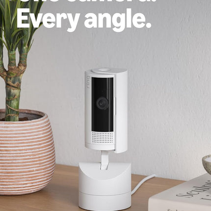 Ring Pan-Tilt Indoor Cam (newest model), See all around your home or business with 360° pan coverage, HD video, plus Two-Way Talk, White