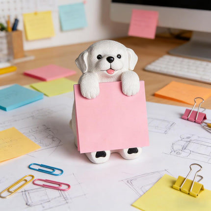 Dog Pop-Up Sticky Note Dispenser with 100 Sheets