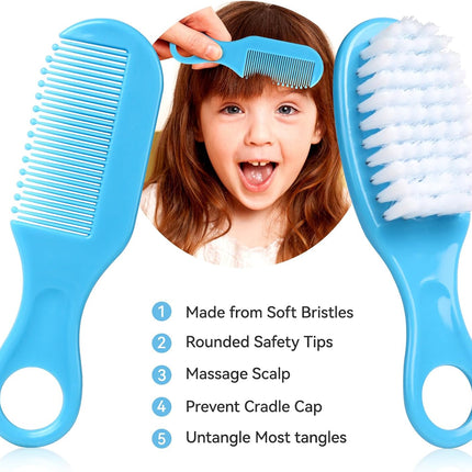 LittleNest NidoPequeño Baby Grooming Kit, Infant Safety Care Set with Hair Brush Comb Nail Clipper — Baby & Toddler