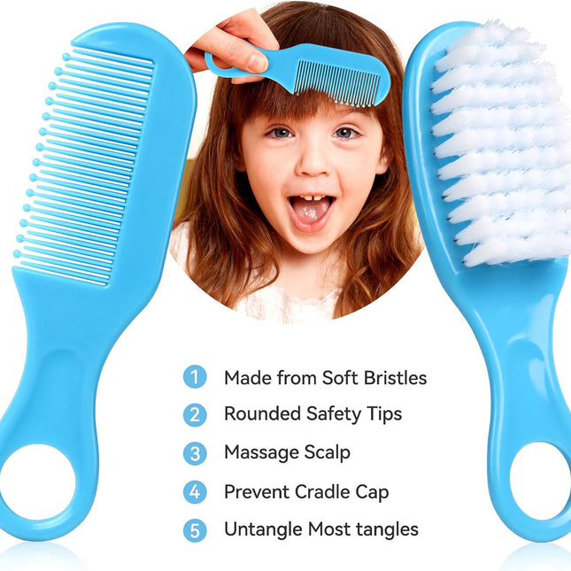 LittleNest NidoPequeño Baby Grooming Kit, Infant Safety Care Set with Hair Brush Comb Nail Clipper — Baby & Toddler