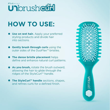 Curl Defining Detangling Brush for Wavy, Curly & Coily Hair - Cool Breeze
