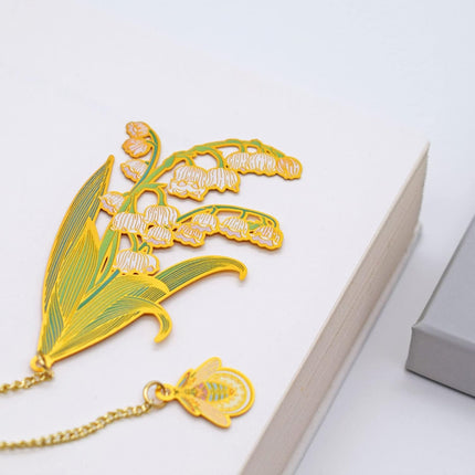 Metal Lily of the Valley Bookmark with Greeting Card & Gift Box