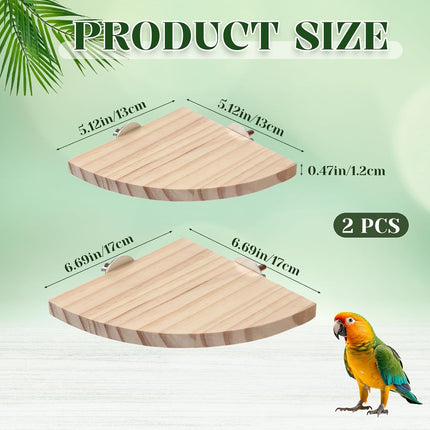 SourcetoHome 2 Pack Bird Platform Wood Flat Perches for Bird Cages Fan Shape Birds Cage Platform with Stainless Steel Washers for Birds Cages Corner Shelf Parrots Hamster Gerbil(5.1inch, 6.7inch) - supplement facts label