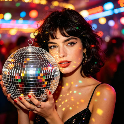 SourcetoHome 12inch Disco Ball Mirror Balls Large Hanging Disco Balls for Party Decorations, Weddings, Events, (12inch Disco Ball x 1pc, Replacement Mirror x 15pcs) - supplement facts label