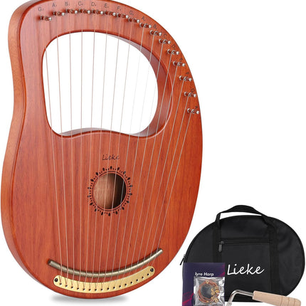 16-String Lyre Harp with Bag and Tuning Wrench