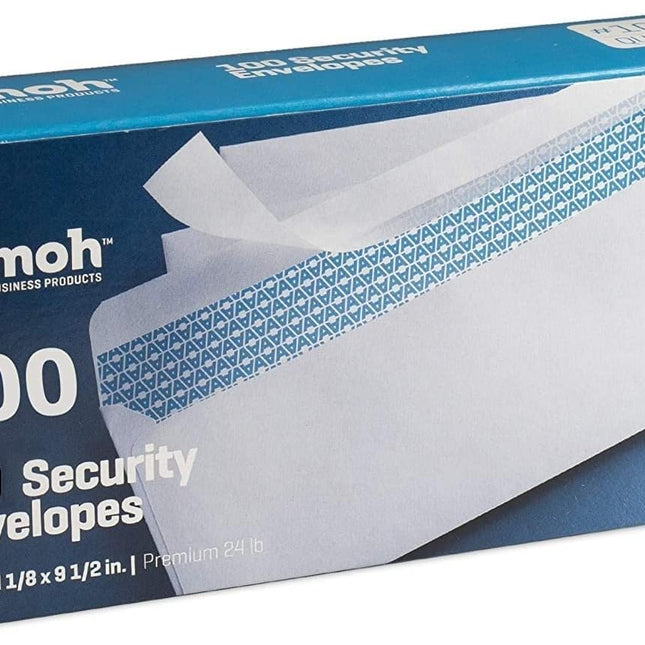 #10 Security Self Seal Envelopes - 100 Count, No Window, White