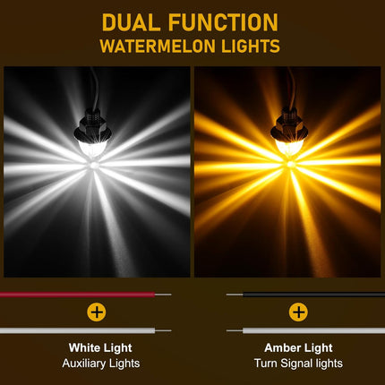DriveForge ForjaRuta 10PCS Mini Watermelon Lights, 3/4 Inch Dual Revolution Amber Turn Signal — Auto & Moto