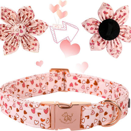 Elegant Little Tail Valentine's Heart Dog Collar for X-Small Puppies