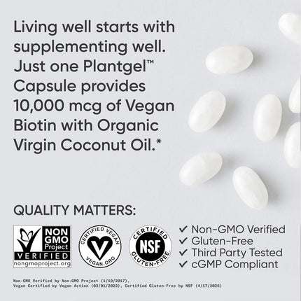 Biotin 10000mcg with Organic Coconut Oil