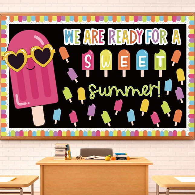 AuraHaus CasaAura Summer Bulletin Board Decorations Set Summer Ice Popsicle Classroom Decor We — Home Decor & Ambiance